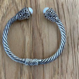 Robert Manse Cable Dome Pearl Cuff Bracelet